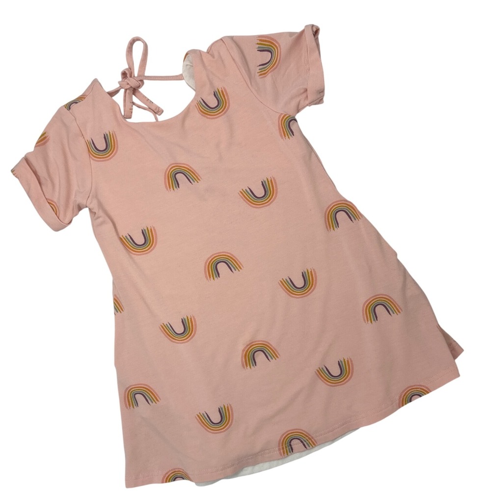 Sweet Honey Dusty Pink Rainbows Dress sz 2T Bamboo‎ Viscose (boutique)